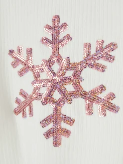 Pulls Et Gilets|Primark Pull En Chenille à Sequins Et Flocons De Neige Ivoire