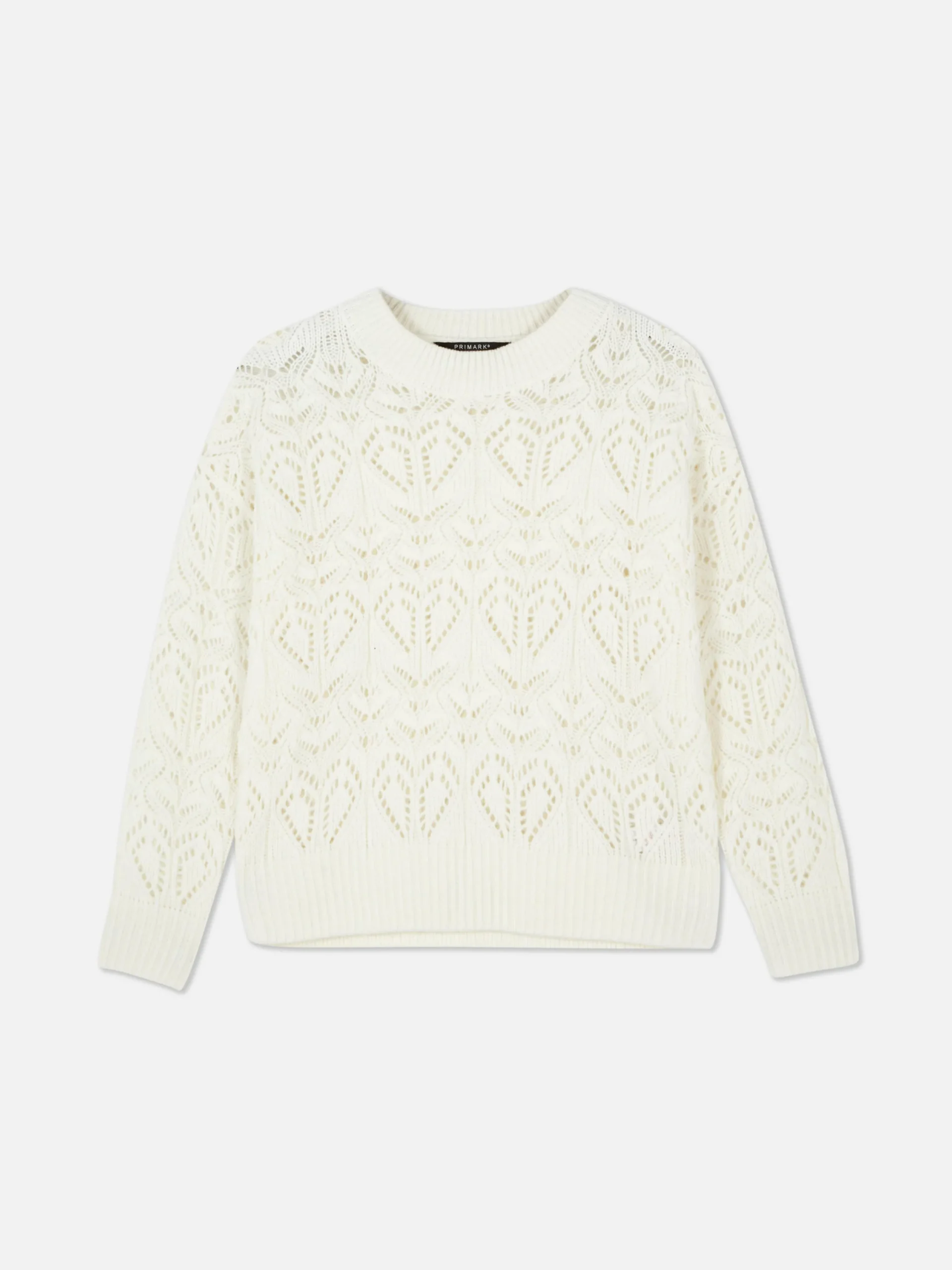 Pulls Et Gilets|Primark Pull En Maille Ajourée à Col Ras-du-cou Ivoire