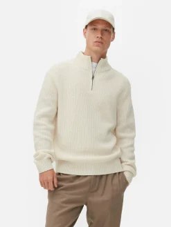 Pulls Et Gilets|Primark Pull En Maille Côtelée à Col Zippé Écru