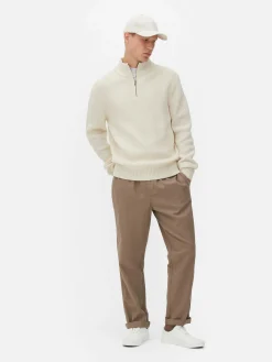 Pulls Et Gilets|Primark Pull En Maille Côtelée à Col Zippé Écru