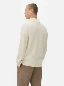 Pulls Et Gilets|Primark Pull En Maille Côtelée à Col Zippé Écru