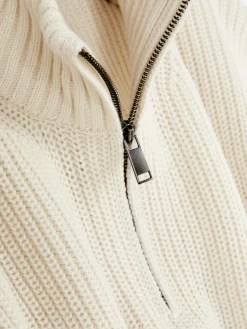 Pulls Et Gilets|Primark Pull En Maille Côtelée à Col Zippé Écru