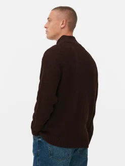 Pulls Et Gilets|Primark Pull En Maille Côtelée à Col Zippé Marron