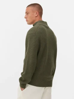 Pulls Et Gilets|Primark Pull En Maille Côtelée à Col Zippé Vert