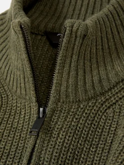 Pulls Et Gilets|Primark Pull En Maille Côtelée à Col Zippé Vert