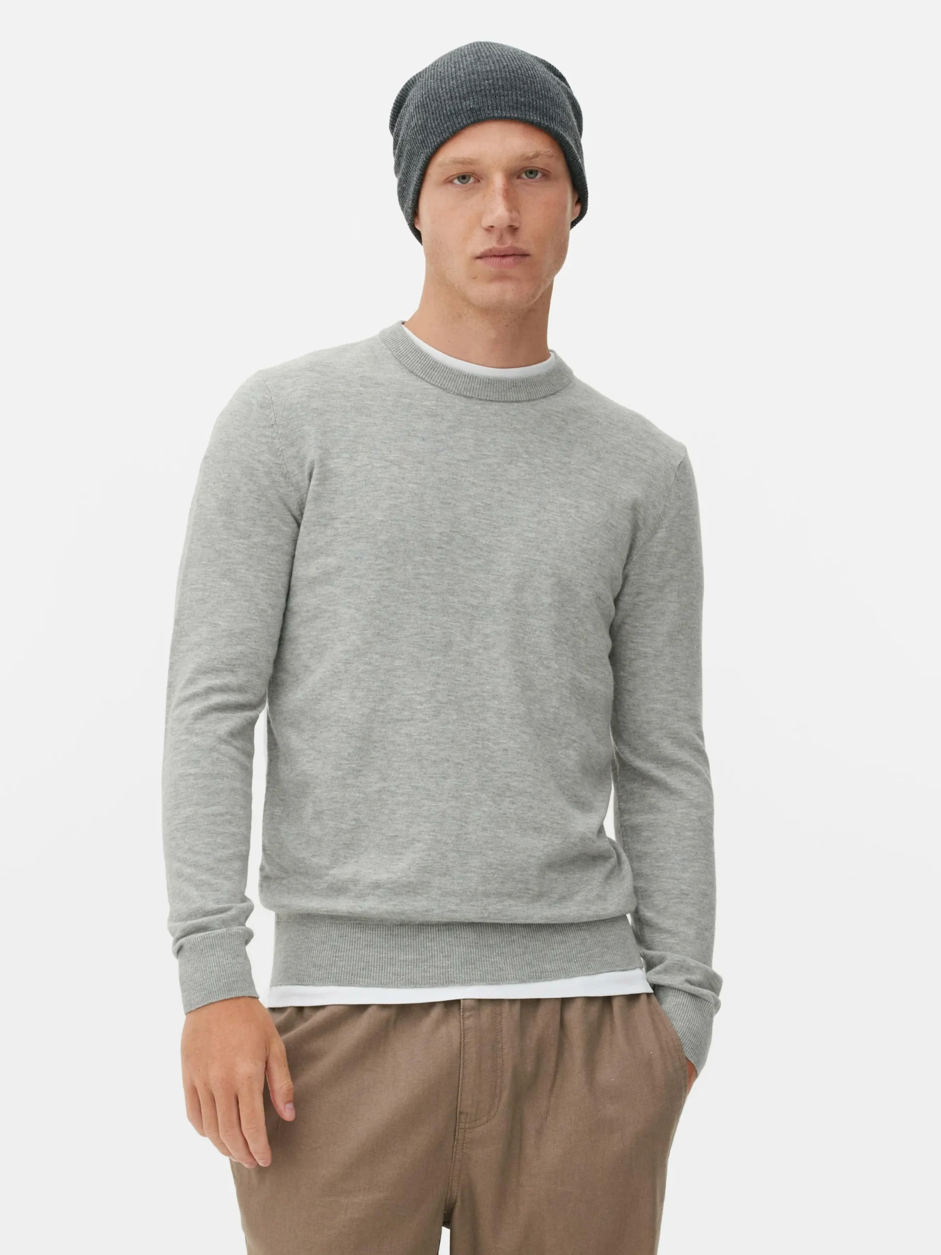 Pulls Et Gilets|Primark Pull En Maille Fine à Col Ras-du-cou Gris