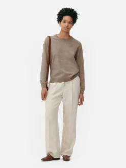 Pulls Et Gilets|Primark Pull En Maille Fine à Col Ras-du-cou Taupe