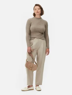 Pulls Et Gilets|Primark Pull En Maille Torsadée à Col Montant Marron