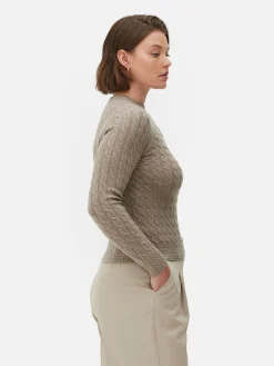 Pulls Et Gilets|Primark Pull En Maille Torsadée à Col Montant Marron