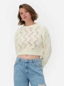 Pulls Et Gilets|Primark Pull En Maille Torsadée Ajourée Rita Ora Ivoire