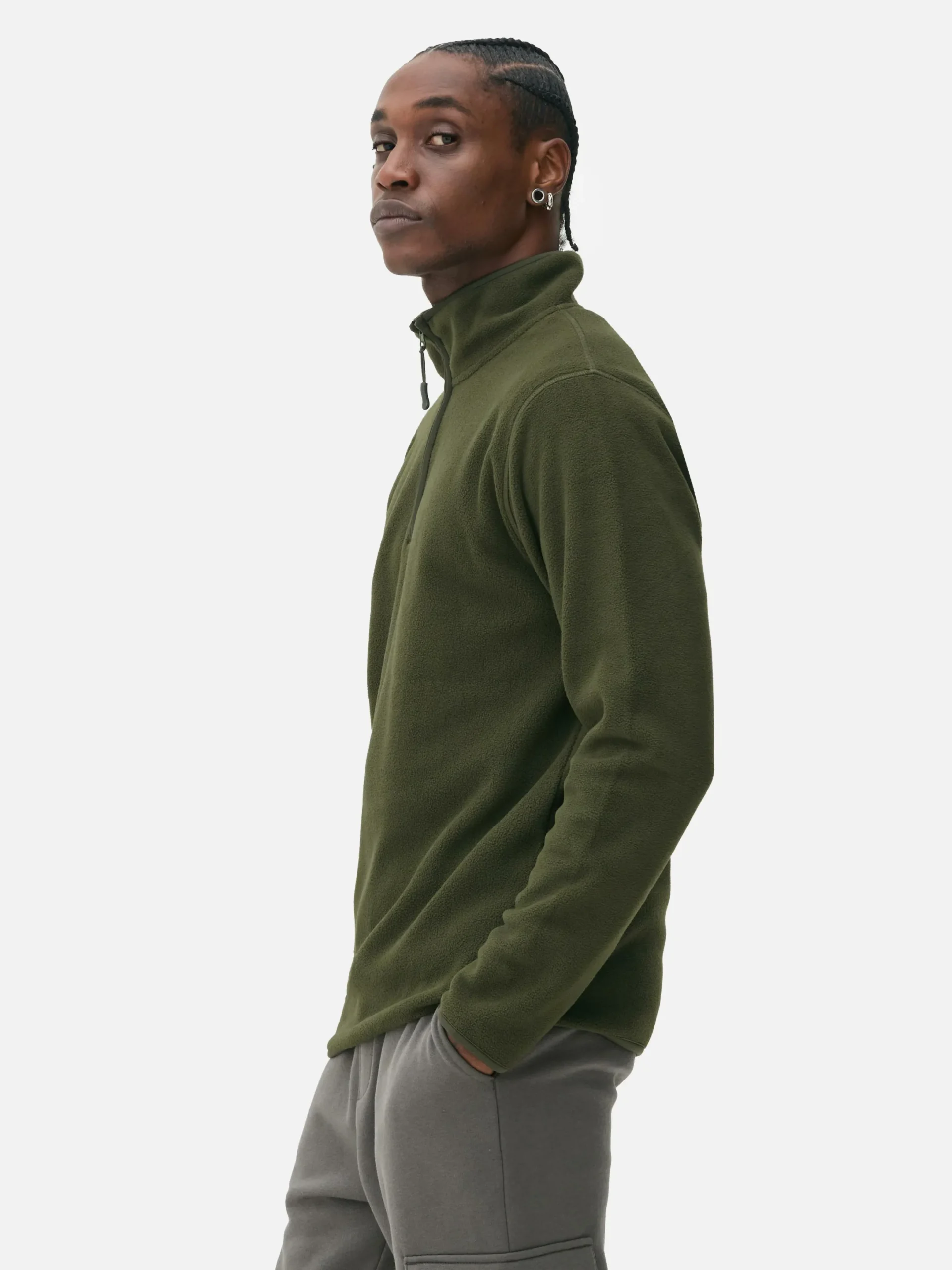 Pulls Et Gilets|Sweats À Capuche Et Sweat-Shirts|Primark Pull En Molleton à Col Zippé Kaki