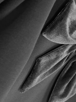 Sweats À Capuche Et Sweat-Shirts|Primark Pull En Velours à Manches Bouffantes Avec Nœud Anthracite