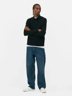 Pulls Et Gilets|Primark Pull Polo à Manches Longues Noir