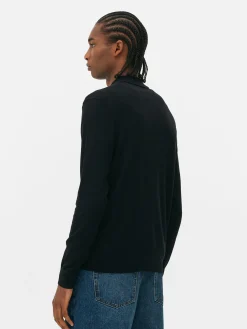 Pulls Et Gilets|Primark Pull Polo à Manches Longues Noir