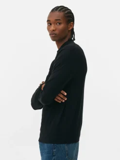 Pulls Et Gilets|Primark Pull Polo à Manches Longues Noir