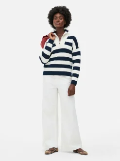 Pulls Et Gilets|Primark Pull Tricoté à Encolure Zippée Bleu marine