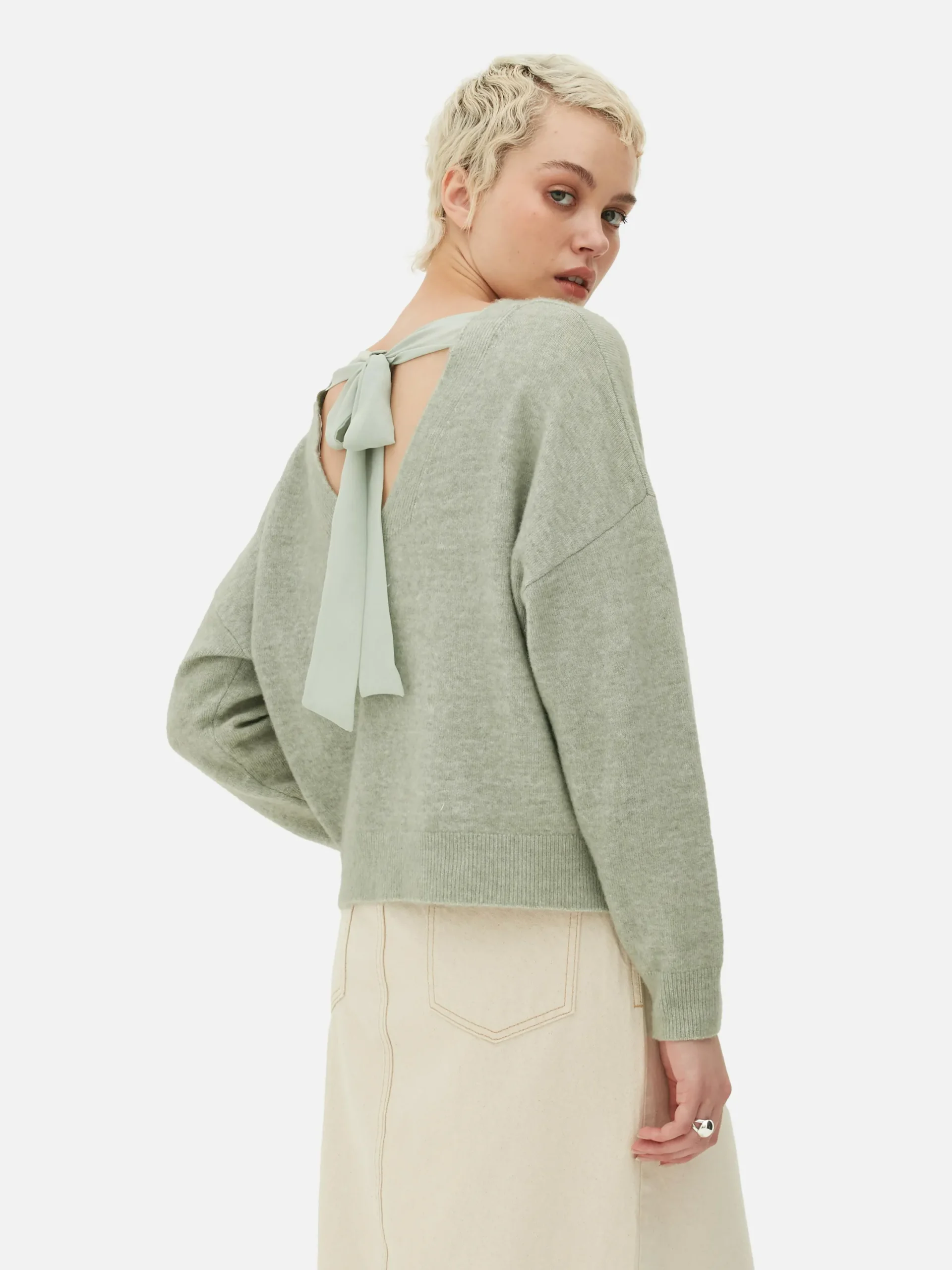 Pulls Et Gilets|Primark Pull Tricoté Avec Nœud Dans Le Dos Vert