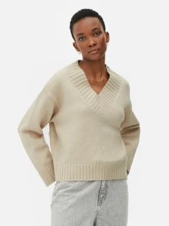 Pulls Et Gilets|Primark Pull Tricoté épais à Col En V Écru