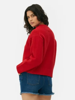 Pulls Et Gilets|Primark Pull Tricoté épais à Col En V Rouge