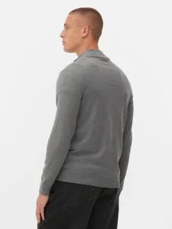 Pulls Et Gilets|Primark Pull Tricoté Semi-zippé Gris