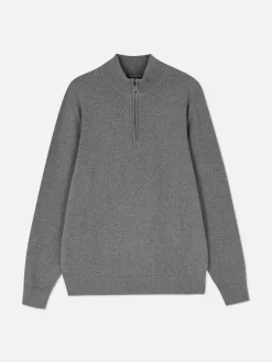 Pulls Et Gilets|Primark Pull Tricoté Semi-zippé Gris