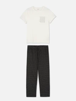 Ensembles Pyjamas|Primark Pyjama à Manches Courtes Blanc/Noir