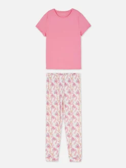 Ensembles Pyjamas|Primark Pyjama à Manches Courtes Et Motif Rose clair