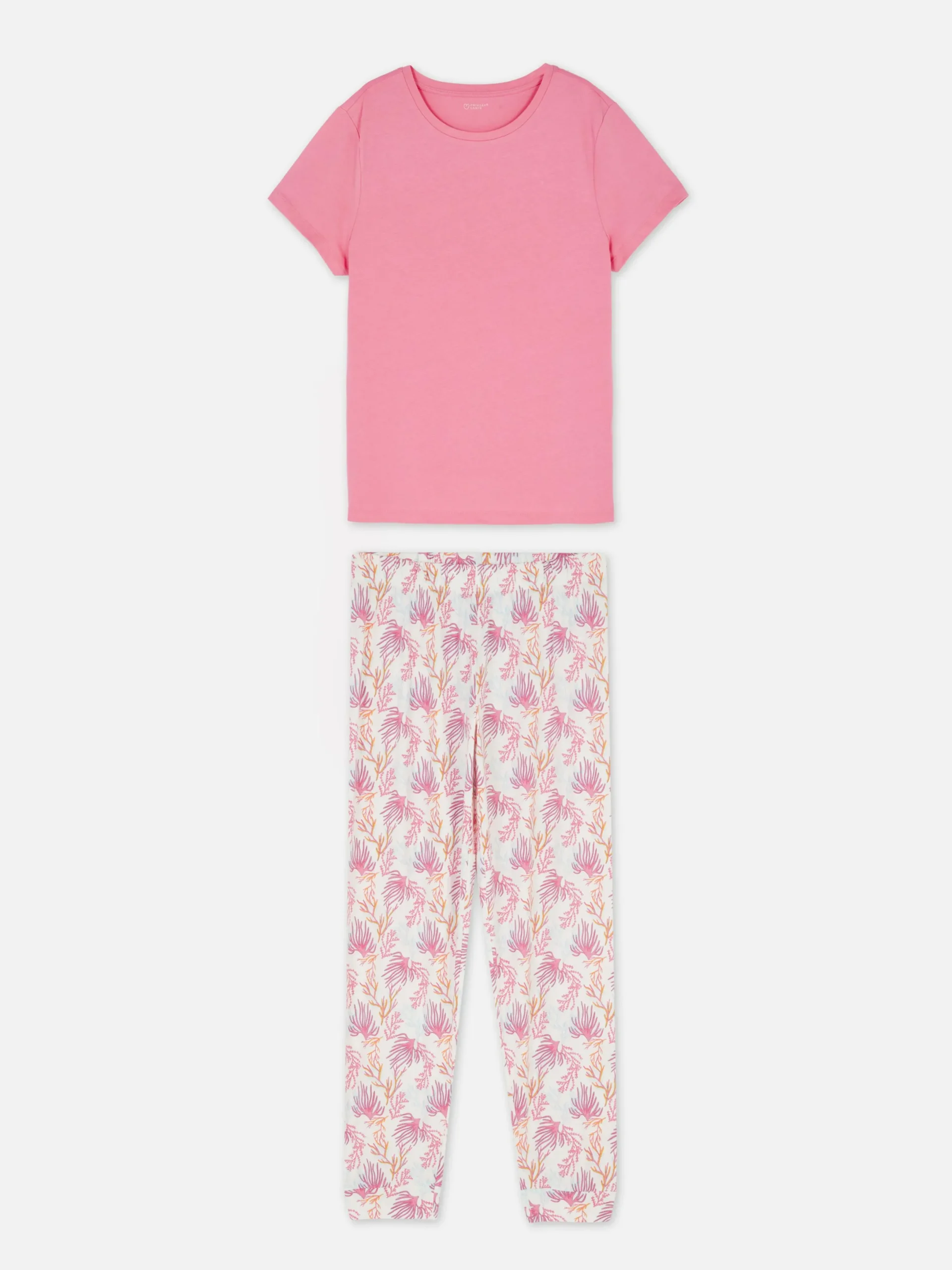 Ensembles Pyjamas|Primark Pyjama à Manches Courtes Et Motif Rose clair