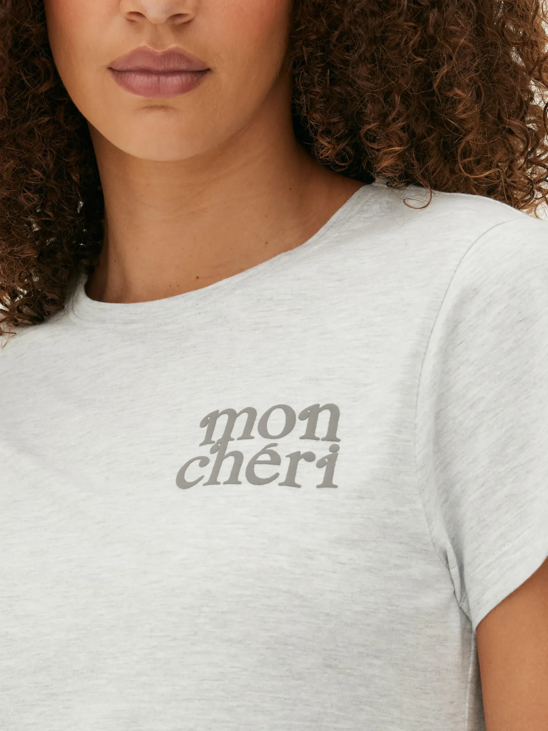 Ensembles Pyjamas|Primark Pyjama à Manches Courtes Graphique En Jersey Gris chiné