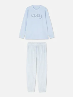 Ensembles Pyjamas|Primark Pyjama à Manches Longues Et à Message Bleu