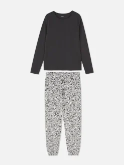 Ensembles Pyjamas|Primark Pyjama à Manches Longues Et à Poche Noir/Blanc