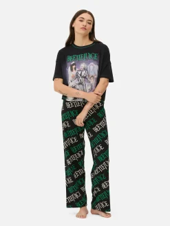 Beetlejuice|Tout Halloween|Primark Pyjama Avec Logo Beetlejuice Noir