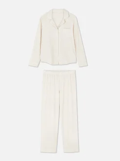 Ensembles Pyjamas|Primark Pyjama Boyfriend En Jersey Écru