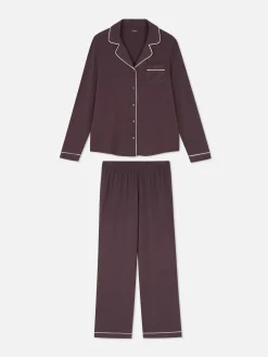 Ensembles Pyjamas|Primark Pyjama Boyfriend En Jersey à Manches Longues Figue