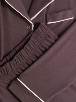 Ensembles Pyjamas|Primark Pyjama Boyfriend En Jersey à Manches Longues Figue