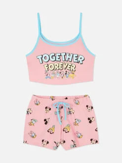 Ensembles Pyjamas|Primark Pyjama Caraco Court Disney Mickey Mouse Et Ses Amis Pêche