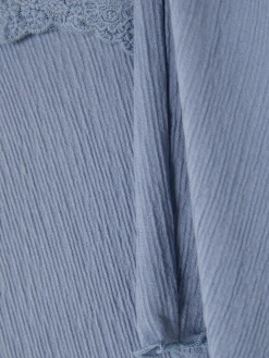 Ensembles Pyjamas|Primark Pyjama Caraco Court Et Short Froissés Bleu