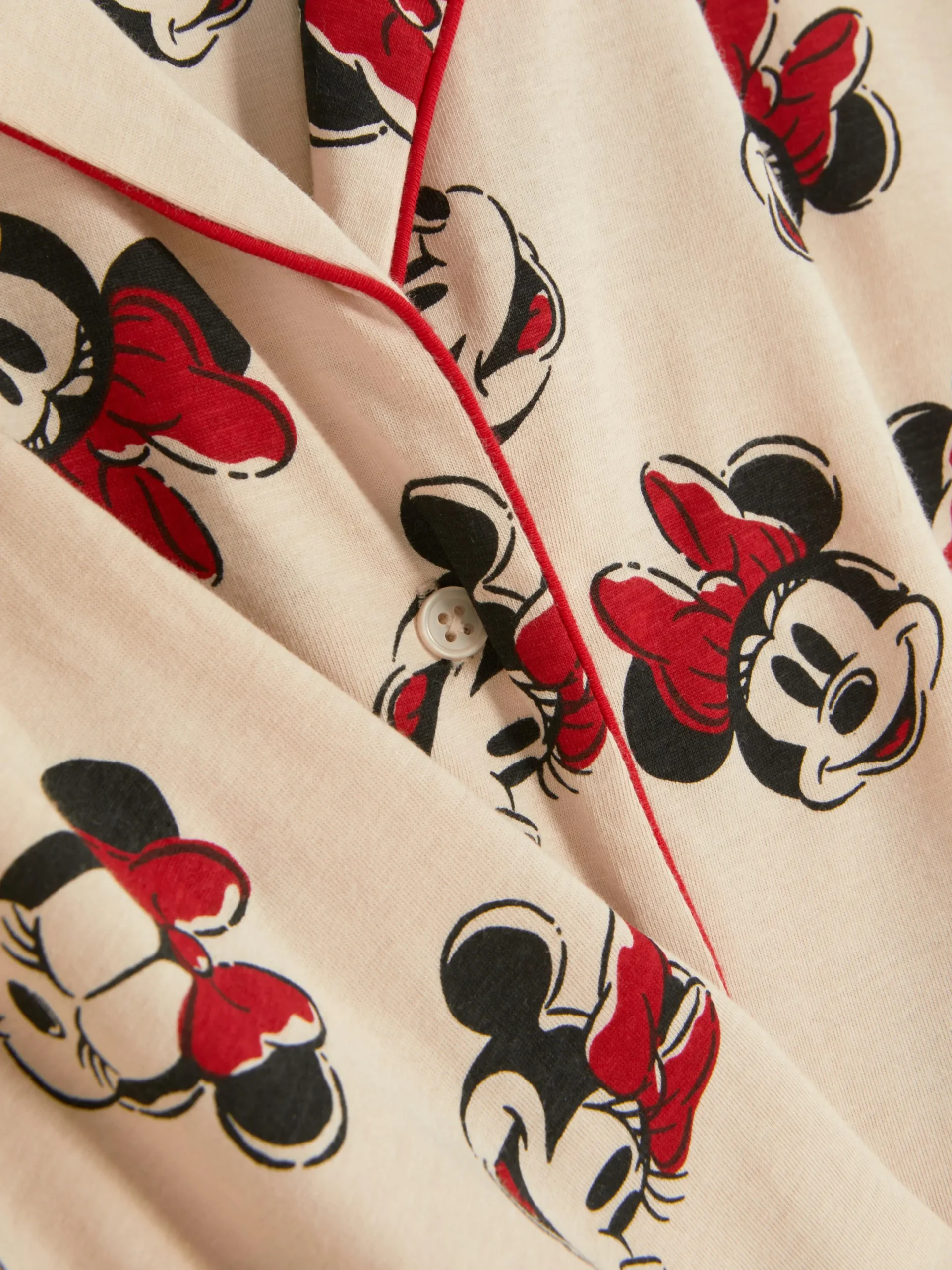 Ensembles Pyjamas|Primark Pyjama Chemise à Manches Courtes Disney Minnie Mouse Beige