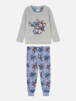 Pyjamas Et Vêtements De Nuit|Primark Pyjama Confortable Disney Stitch & Angel Pour Fille Gris chiné