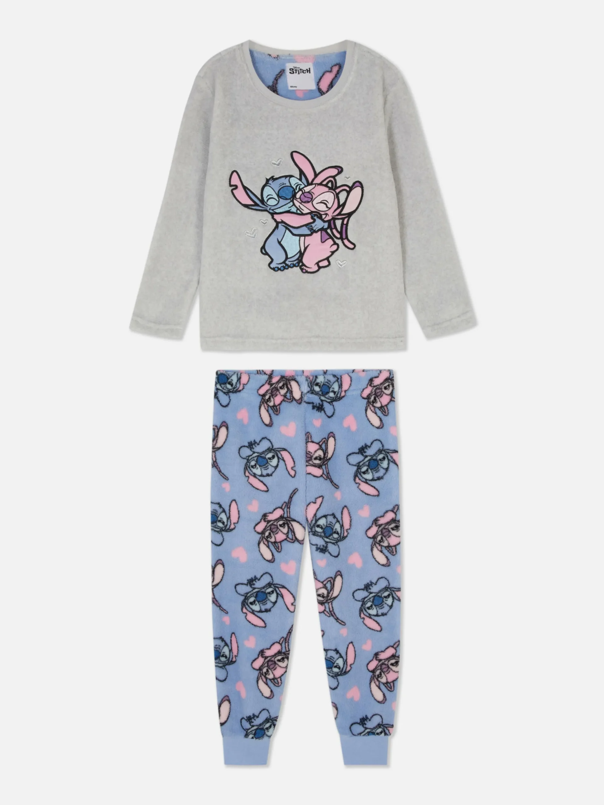 Pyjamas Et Vêtements De Nuit|Primark Pyjama Confortable Disney Stitch & Angel Pour Fille Gris chiné