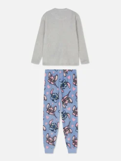 Pyjamas Et Vêtements De Nuit|Primark Pyjama Confortable Disney Stitch & Angel Pour Ado Gris chiné