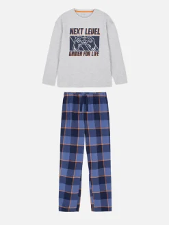 Pyjamas Et Vêtements De Nuit|Primark Pyjama De Gamer à Carreaux Bleu marine