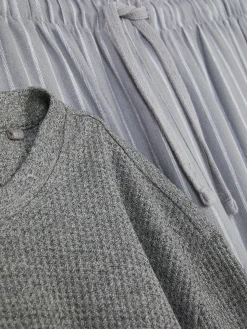 Pyjamas|Primark Pyjama En Coton Brossé à Rayures Gris