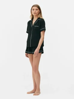 Ensembles Pyjamas|Primark Pyjama En Jersey à Manches Courtes Noir