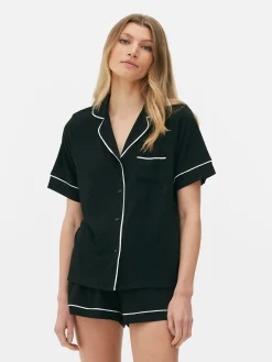 Ensembles Pyjamas|Primark Pyjama En Jersey à Manches Courtes Noir