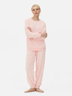 Ensembles Pyjamas|Primark Pyjama En Molleton à Manches Longues Rose
