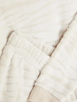 Ensembles Pyjamas|Primark Pyjama En Molleton à Manches Longues Grège