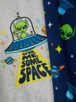 Pyjamas Et Vêtements De Nuit|Primark Pyjama En Molleton à Motif Spatial Gris chiné