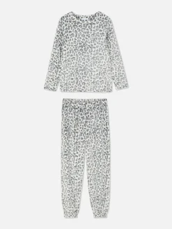 Ensembles Pyjamas|Primark Pyjama En Molleton Doux Gris chiné