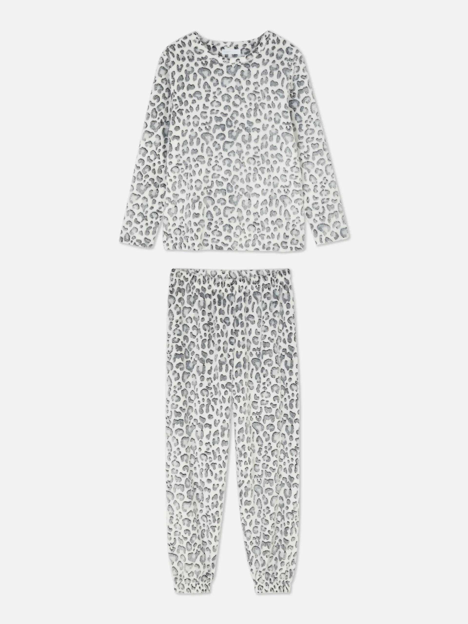 Ensembles Pyjamas|Primark Pyjama En Molleton Doux Gris chiné